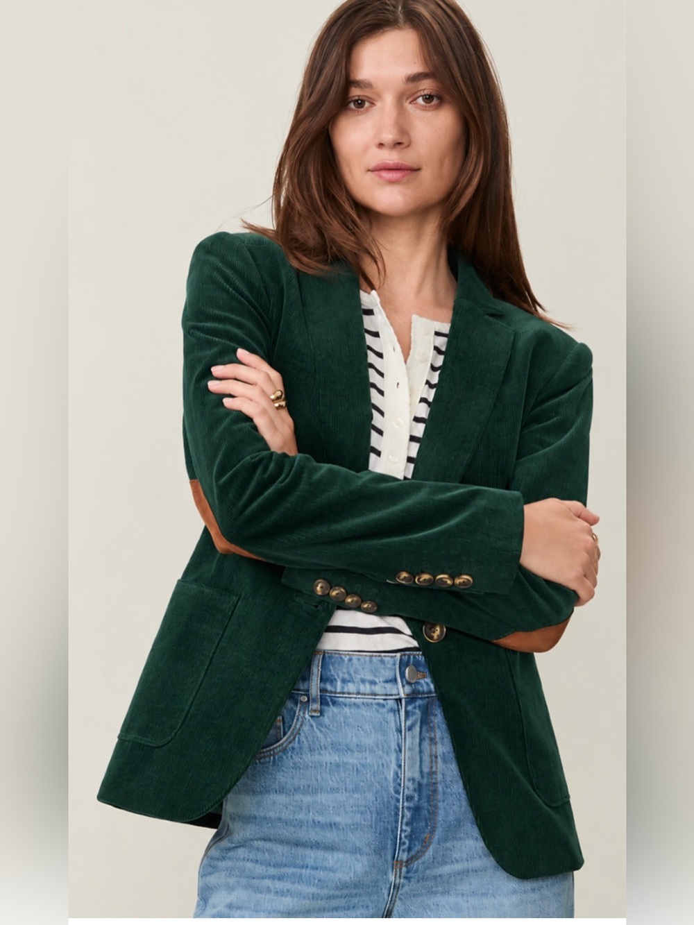 NWT ANN TAYLOR GREEN CORDUROY HUTTON BLAZER JACKET SZ 6P 6 PETITE
